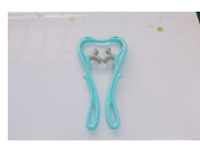 Light blue thumb on a white background.